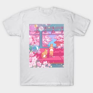 The cute cats on the train T-Shirt